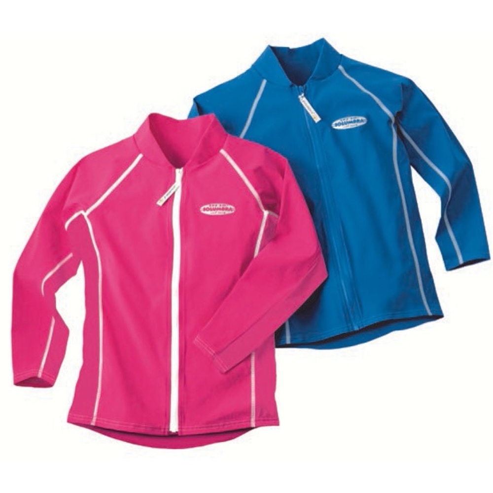 Solumbra Blue Kids Full Zip Swimshade Water Shirt To 100+ SPF Sz M (7-8)